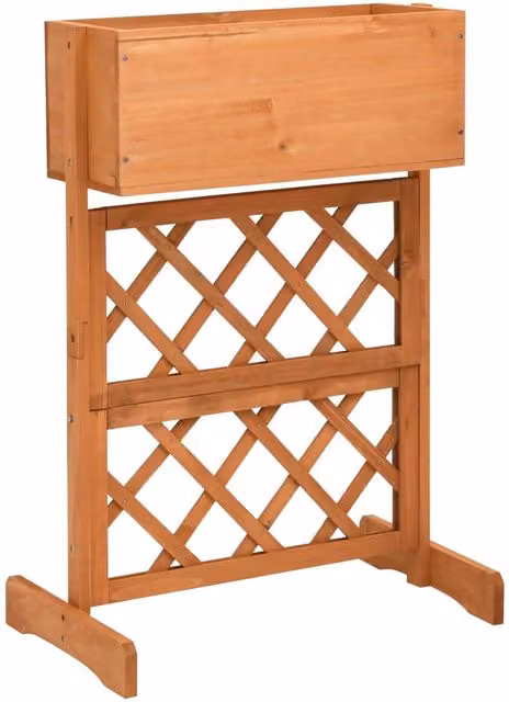 Berkfield Home Orange Wood Garden Trellis Planter W/D/H: 45 x 30 x 74 cm – 1