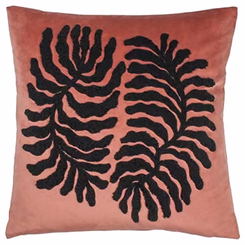 Riva Home Maldive Botanical Velvet Tufted Filled Cushion, Rustic Brown and Pink, W/D/H: 45 x 45 x 45 cm – 2