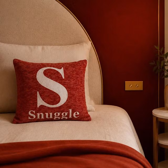 Orsina Snuggle Words Red Chenille Cushion, W/D/H: 45 x 45 x 45 cm – 2