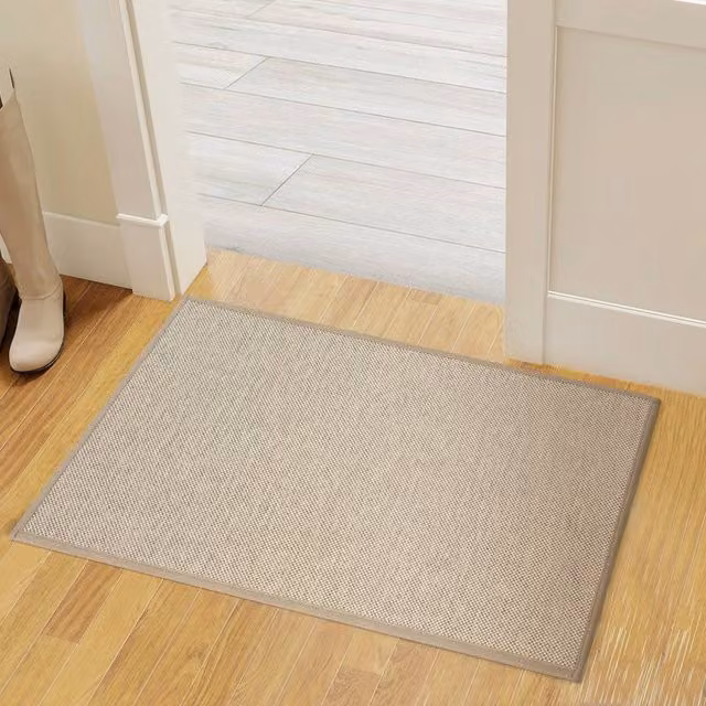 Marlow Washable Woven Rubber Door Mat in Beige, W: 44 cm, D: 75 cm – 1