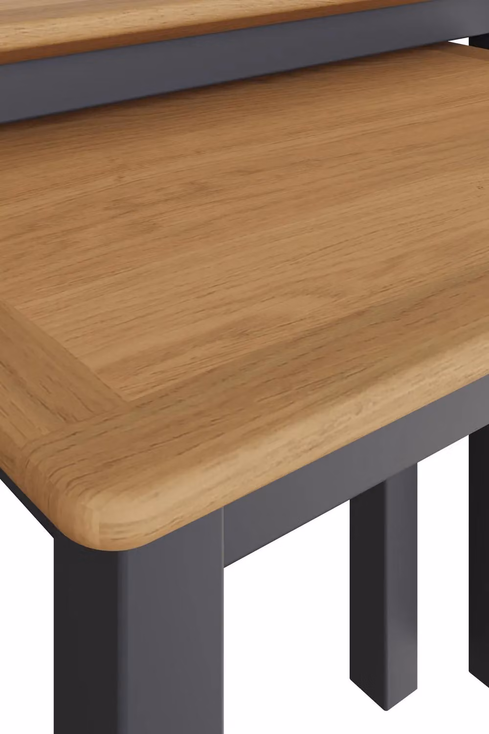 FWStyle Oak Nest of 2 Tables in Graphite Blue – 5