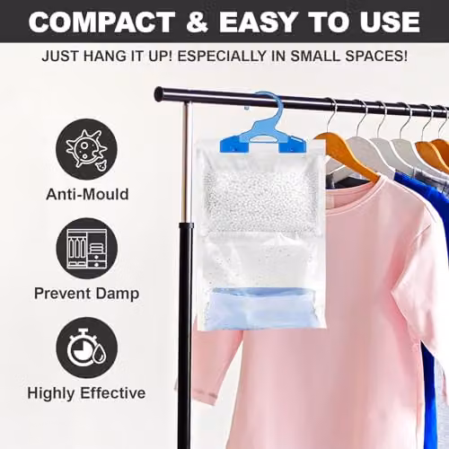 MantraRaj Pack of 12 Hanging Interior Wardrobe Dehumidifiers in White – 2