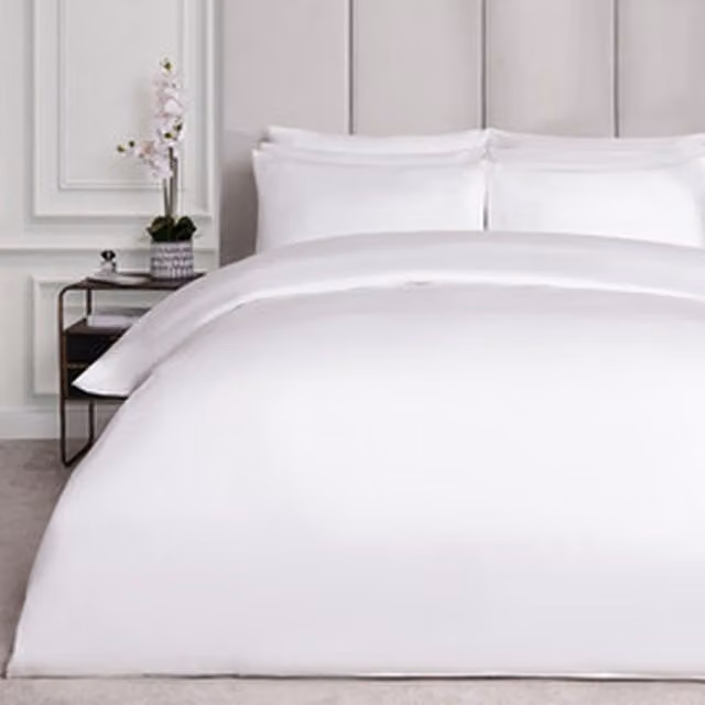 Highams White 220 Thread Count Mako Satin Cotton Duvet Cover