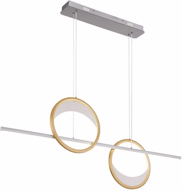 Netlighting Umbra Bar Pendant Light in Silver, Dimmable LED with Remote Control and Timer, W/D/H: 120 x 10.5 x 10.5 cm