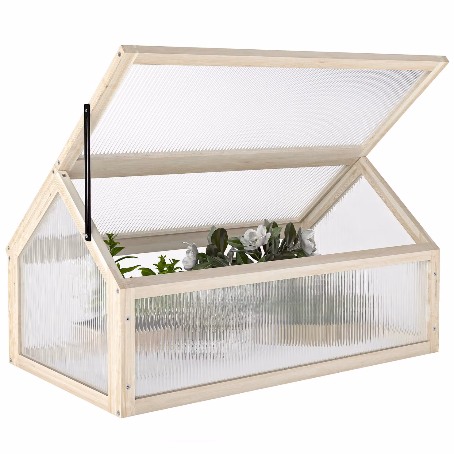 Outsunny Wooden Cold Frame Greenhouse with White Polycarbonate Panels for your Vegetable Garden – 2