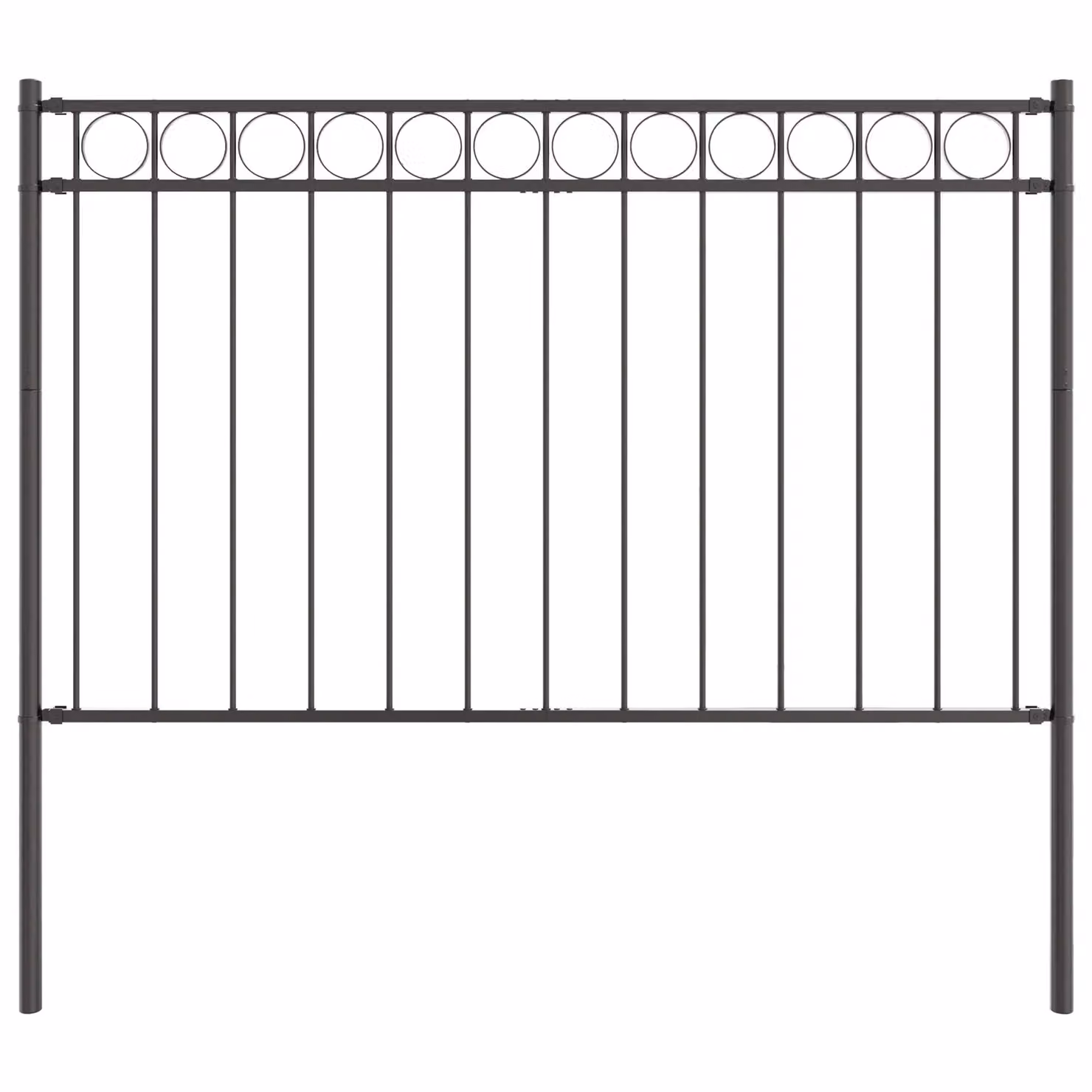 Berkfield Home Grey Metal Circle Fence Panels, H 170 cm x W 100 cm – 2
