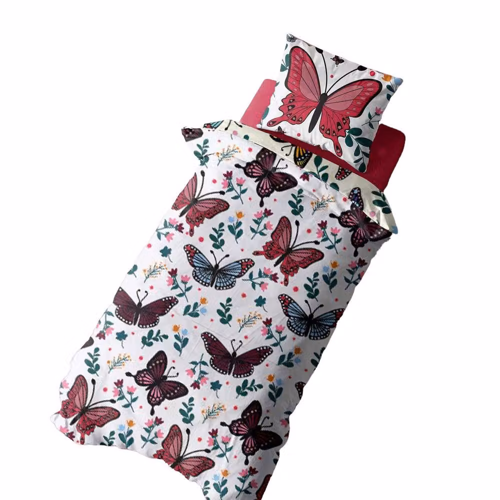 K Collection Rotary Butterfly Reversible Duvet Set, Multicolour, Single, W: 90 cm x H: 200 cm – 2