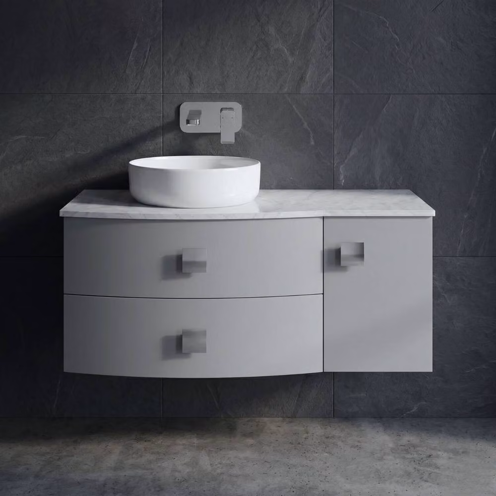 Balterley Gentleshaw 2 Drawer Left-Hand Wall Hung Vanity Unit, Grey – 3