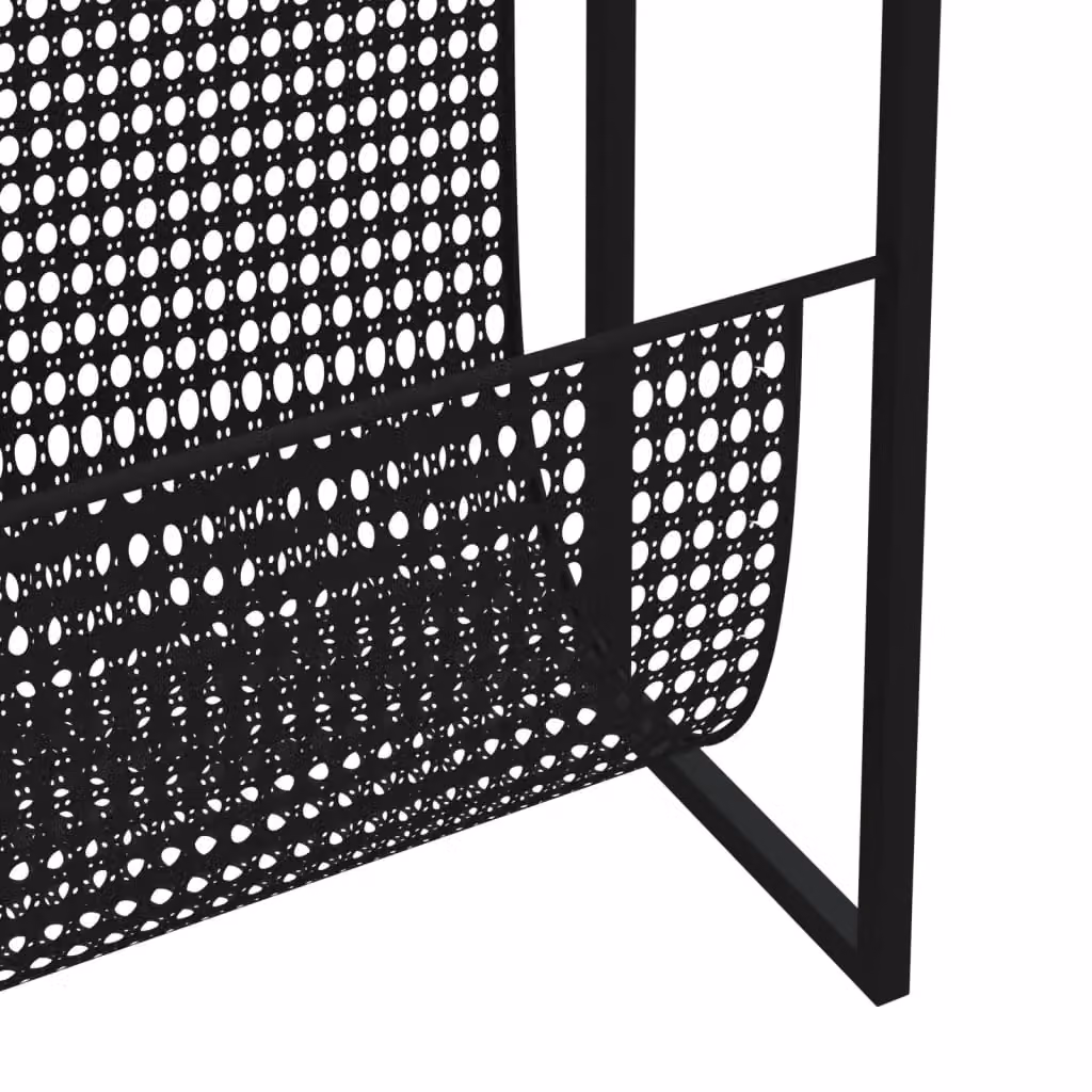 Berkfield Home Magazine Rack in Black Metal, W/D/H: 35 x 15 x 45 cm – 4