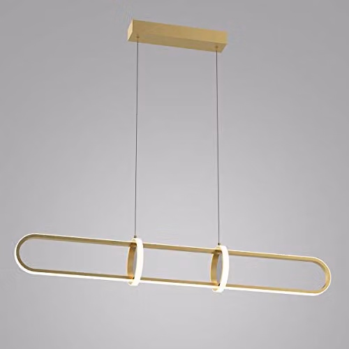 Netlighting Modern LED Suspended Pendant Light in Gold/Brass, Warm White 3000K, 1300lm, Dimmable