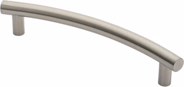 Loops Curved T Bar Door Pull Handle in Satin Silver Stainless Steel, Length: 420 mm, Fixing Centres: 350 mm, Depth: 30 mm