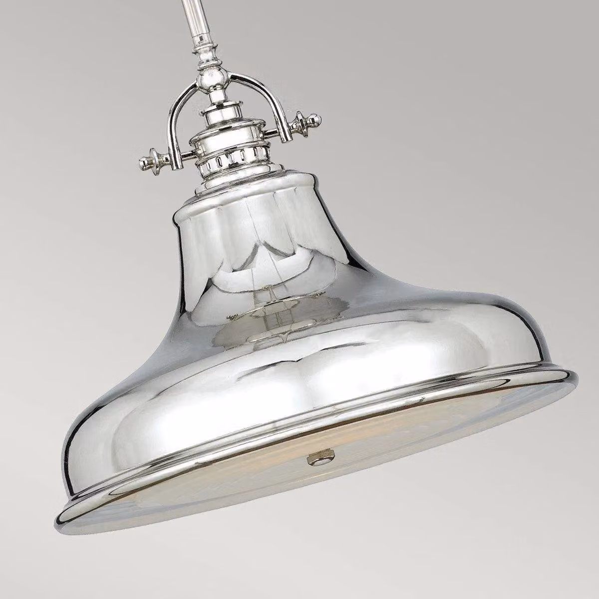 Netlighting Emery Silver Dome Ceiling Pendant Light with E27 Socket – 2