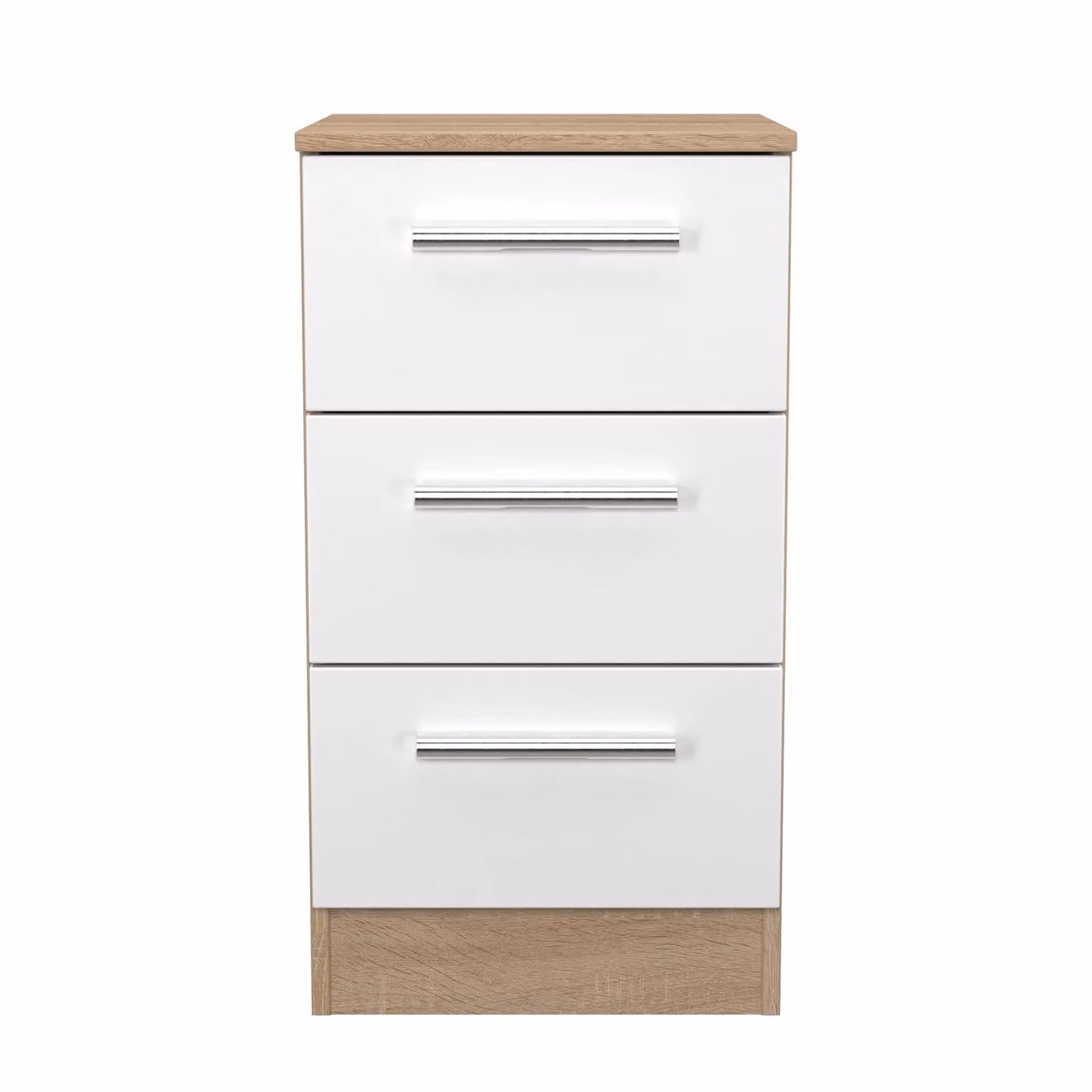 Ready Assembled 2 U Trent 3 Drawer Bedside Cabinet in White – 2