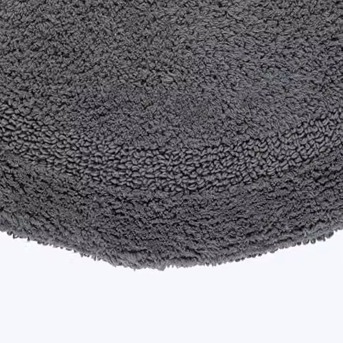 Homescapes Luxury Round Cotton Bath Mat, Grey, Diameter: 80 cm – 3
