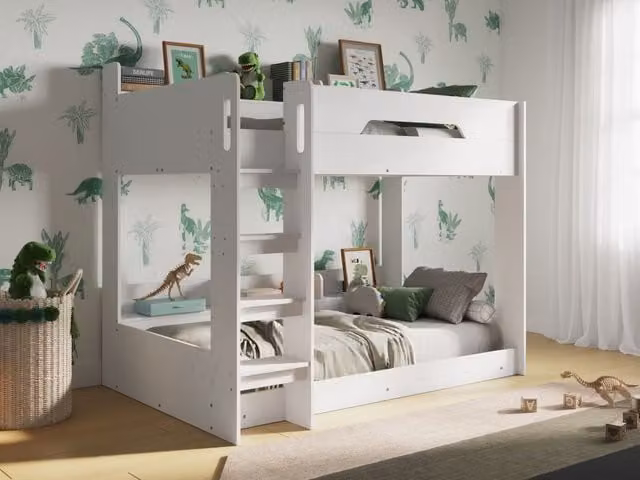 Flair Furnishings Flair Gravity Bunk Bed in White, Single Size, W/D/H: 90 x 190 x 166.5 cm