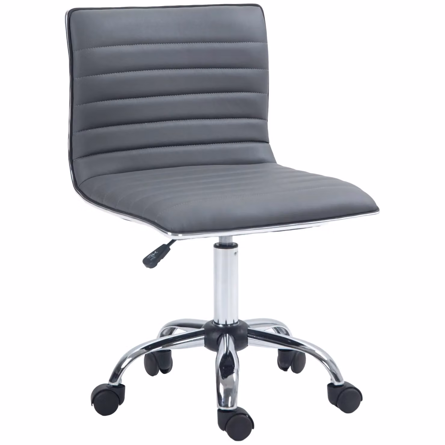 HOMCOM Armless Mid-Back Adjustable Task Chair with 360 Degree Swivel in Dark Grey – 2