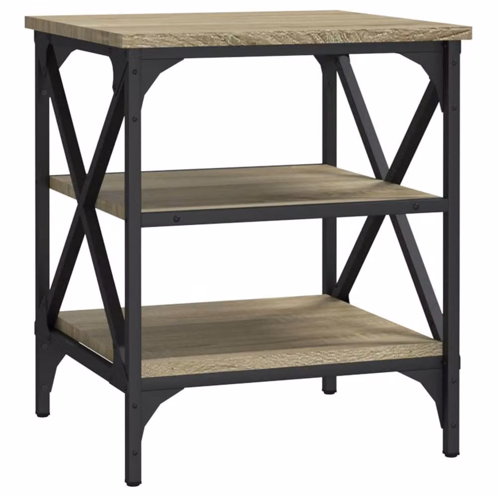 Berkfield Home Set of 2 Sonoma Oak Side Tables in Brown, W/D/H: 40 x 42 x 50 cm – 3