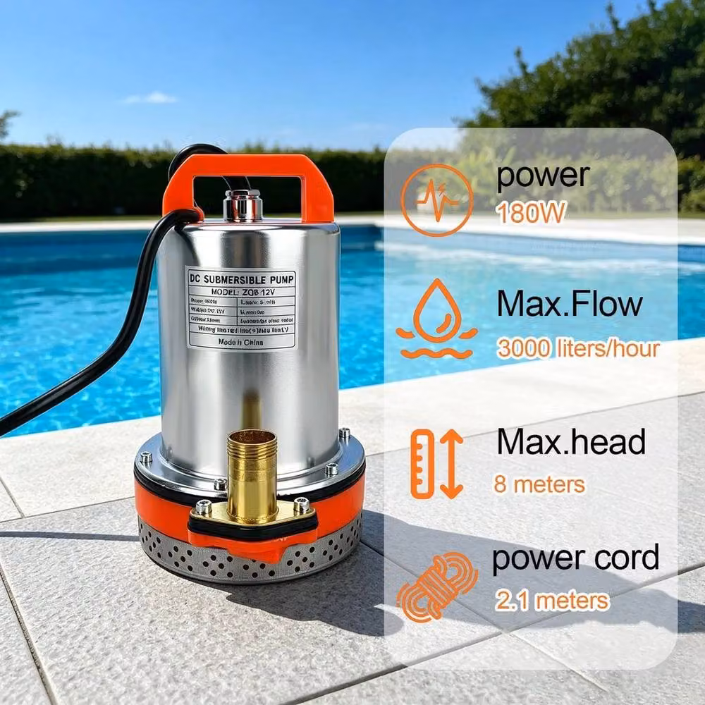 NESTLUNE 180W Submersible Sewage and Dirty Water Drain Pump in Silver – 4