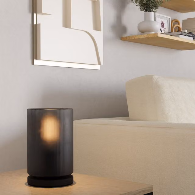 Eglo Colomera Minimalist Black Metal and Glass Table Lamp