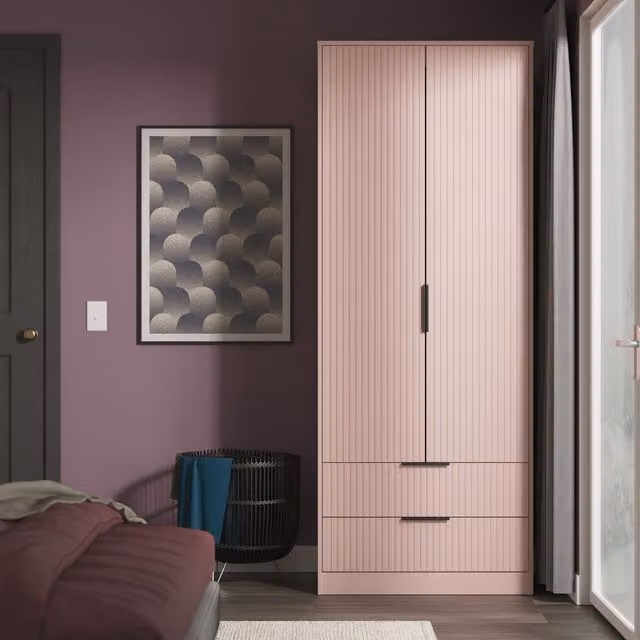 Ready Assembled 2 U Menai 2 Door 2 Drawer Wardrobe in Dusty Pink