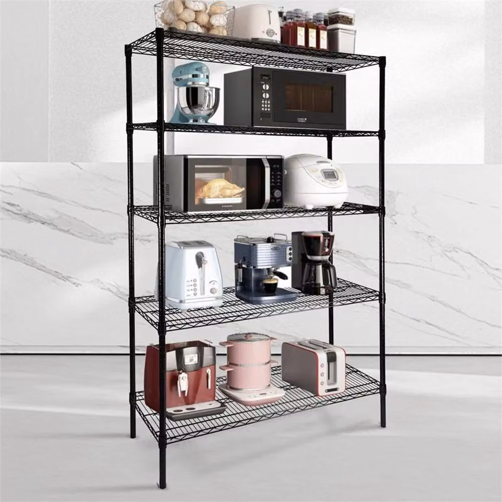 SPETLEK 4 Tier Metal Freestanding Storage Rack Shelving in Black – 3