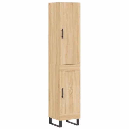 vidaXL Modern Highboard in Brown, H 180 x W 34.5 x D 34.24 cm