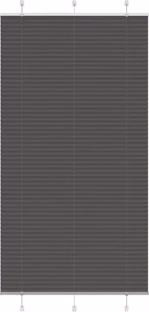 Berkfield Home Black Single Pleat Polyester Corded Blind, W: 99.4 cm, H: 200 cm – 1