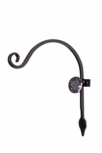 Tom Chambers Heavy Duty Metal Hanging Basket Bracket in Black, 28cm