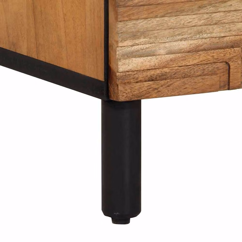 Berkfield Home Solid Wood Acacia Sideboard in Brown, W/D/H: 60 x 33 x 75 cm – 5