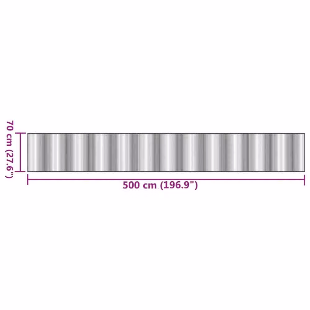 Berkfield Home Rectangular Bamboo Rug in Brown, W: 70 cm, L: 500 cm – 3