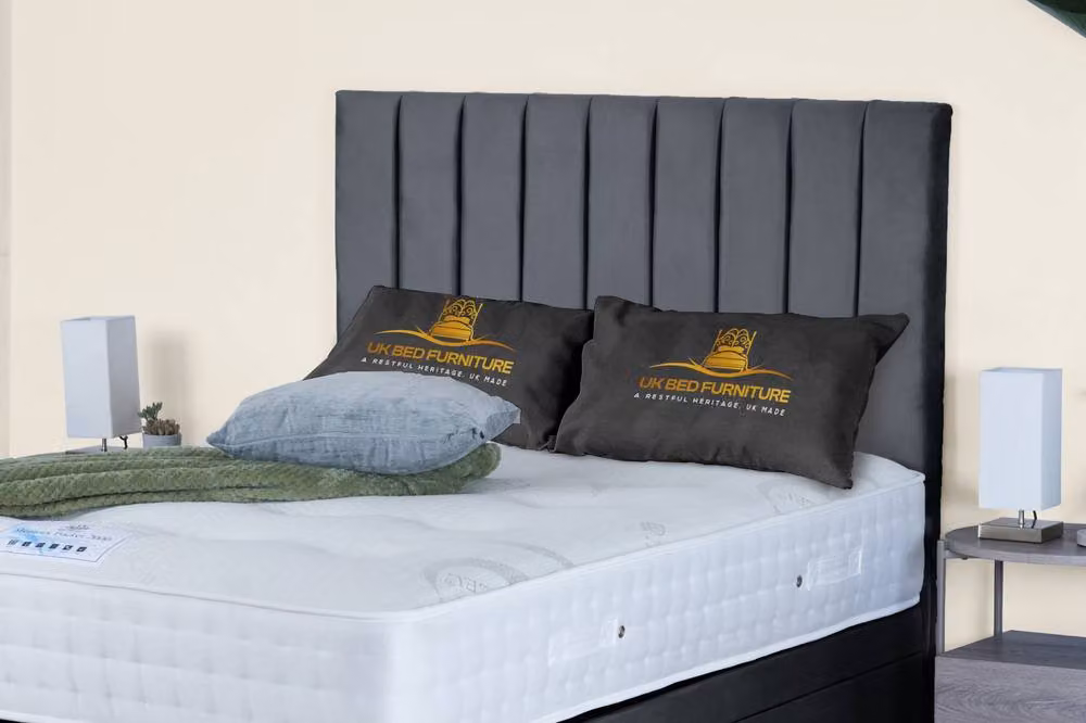 UK Bed Furniture Wilton End Lift Divan Ottoman Bed with 54 Inch Tall Headboard in Anthracite Grey, W/D/H: 90 x 190 x 137.16 cm – 2