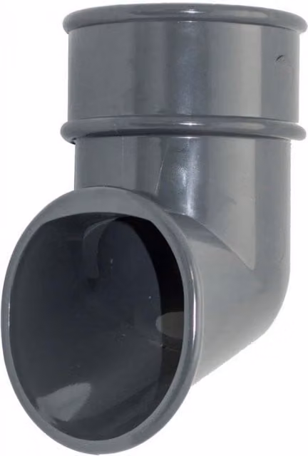 FloPlast Round PVC Downpipe Shoe, 68mm, Anthracite Grey