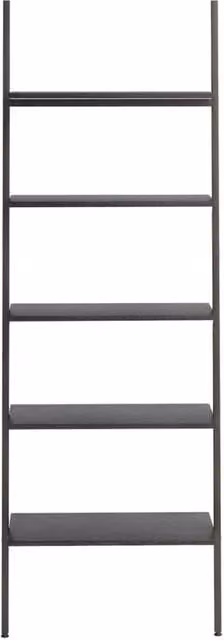 Berkfield Home Practical 5-Tier Leaning Ladder Shelf, Black, W: 64 cm, D: 34 cm, H: 185.5 cm