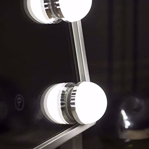 At Home Comforts Hollywood Makeup Vanity Mirror with LED Bulbs and Touch Screen Display, White – 2