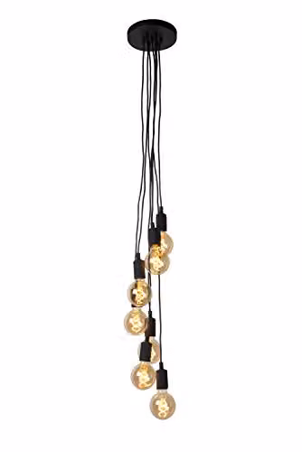 Lucide FIX Adjustable Dimmable Cluster Pendant Light, Black, 7 x E27 – 1