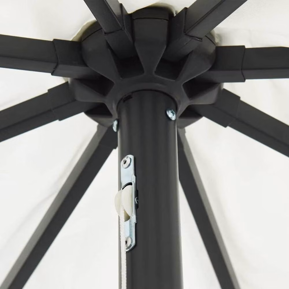 Berkfield Home Modern Garden Parasol with LED Lights, Off-White, W: 395 cm, D: 245 cm, H: 249 cm – 2