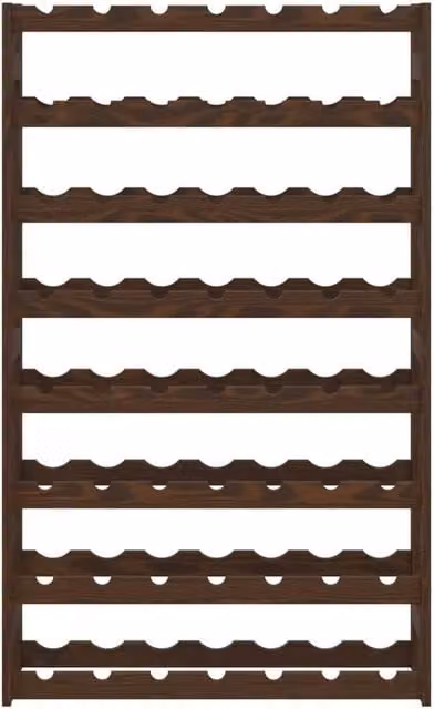 Berkfield Home Beautiful Classic Lacquered Brown Solid Pine Wine Rack for 56 Bottles, W/D/H: 118 x 25 x 25 cm – 1