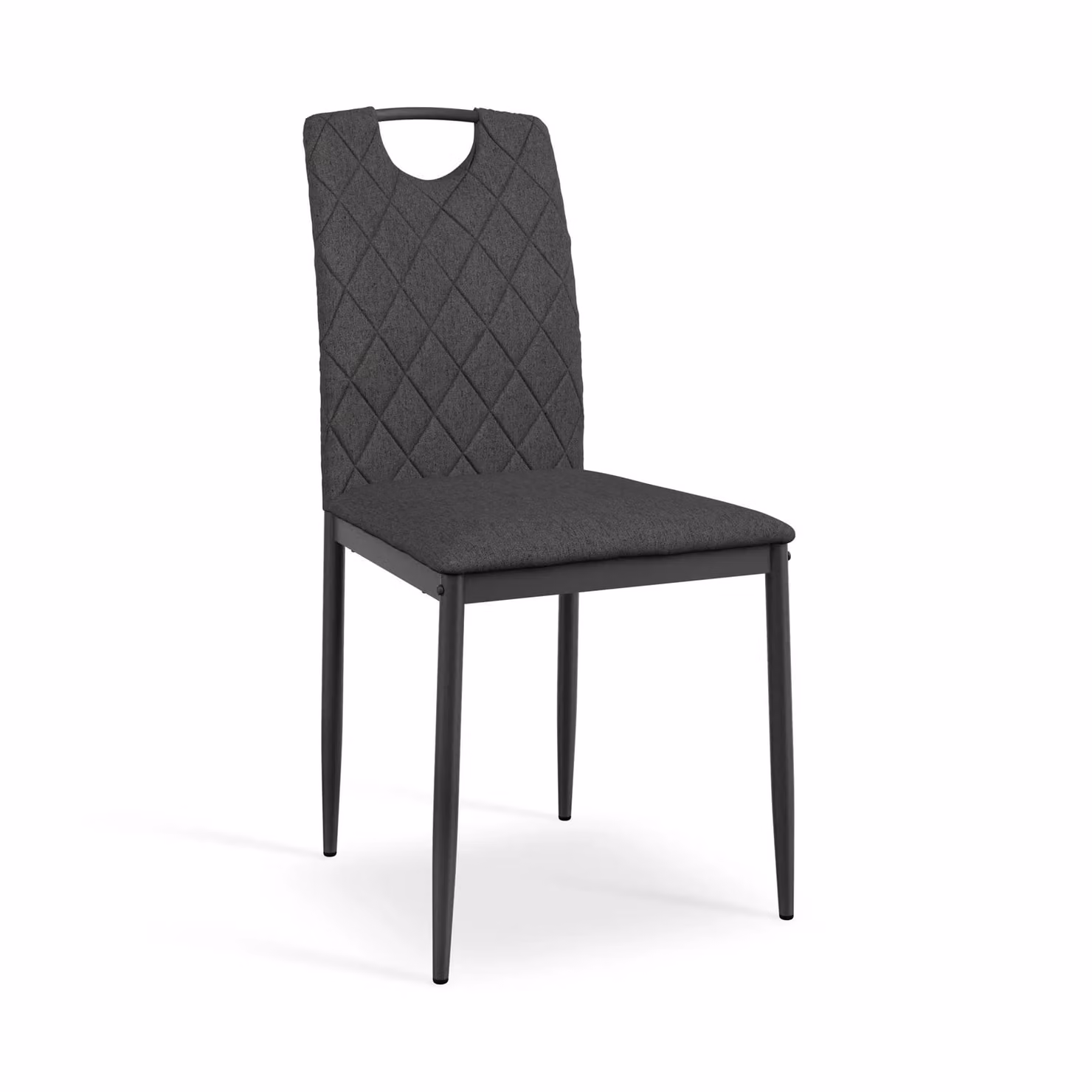 More4Homes Monza Set of 2 Fabric Dining Chairs with Metal Legs in Charcoal Grey – 2