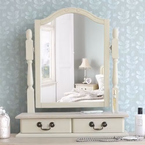 Statement Furniture Juliette Trinket Dressing Table Mirror with 2 Drawers in Gold – 1
