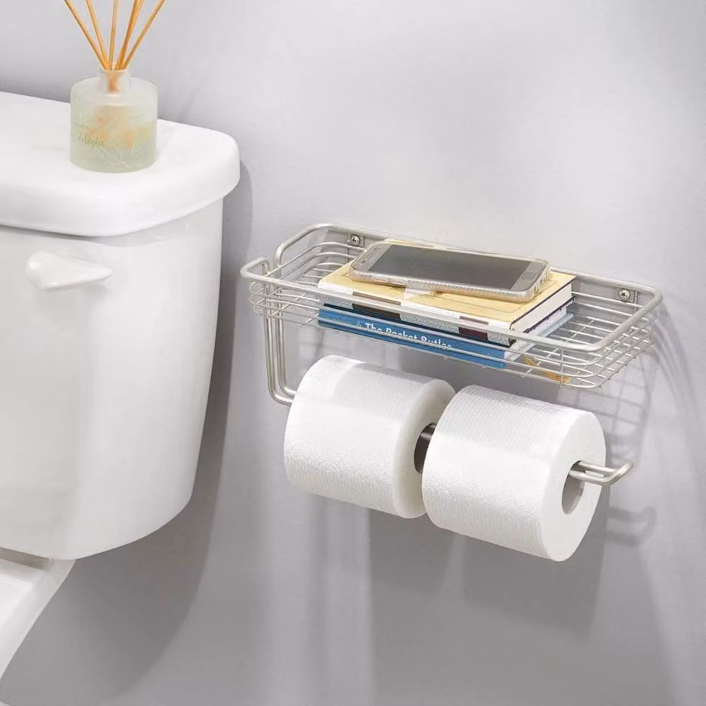 Kelvenix Double Wall Mounted Toilet Paper Roll Holder in Silver – 2