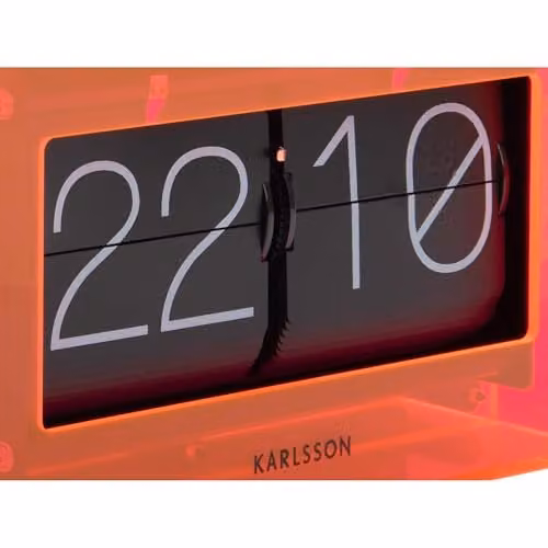 PRESENT TIME Karlsson Digital Tabletop Flip Clock in Orange, W/D/H: 20.7 x 11.7 x 11.7 cm – 3