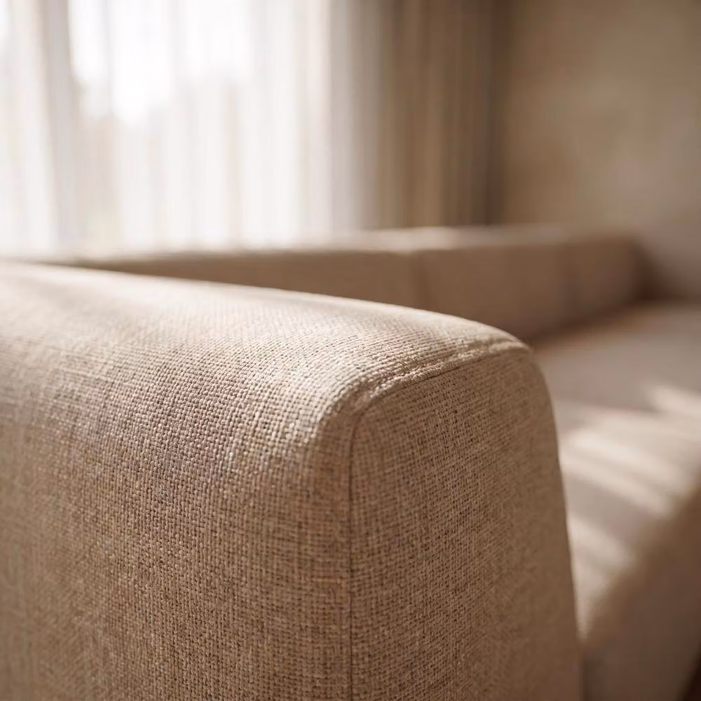 Abakus Direct Tokyo U-Shape Modular Sofa in Beige and Grey Brushed Tweed Fabric – 3