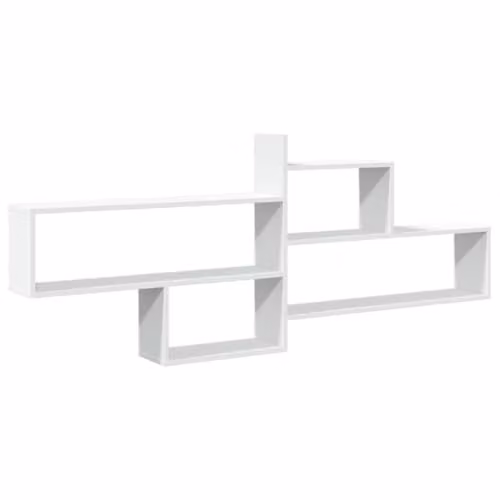 vidaXL Wall Mounted White MDF Shelf W/D/H: 167.5 x 18 x 68 cm