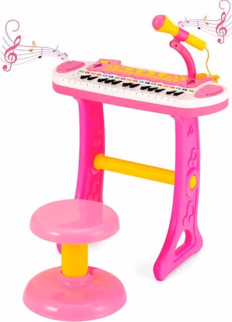 Costway Pink 31-Key Electronic Piano Keyboard for Toddlers