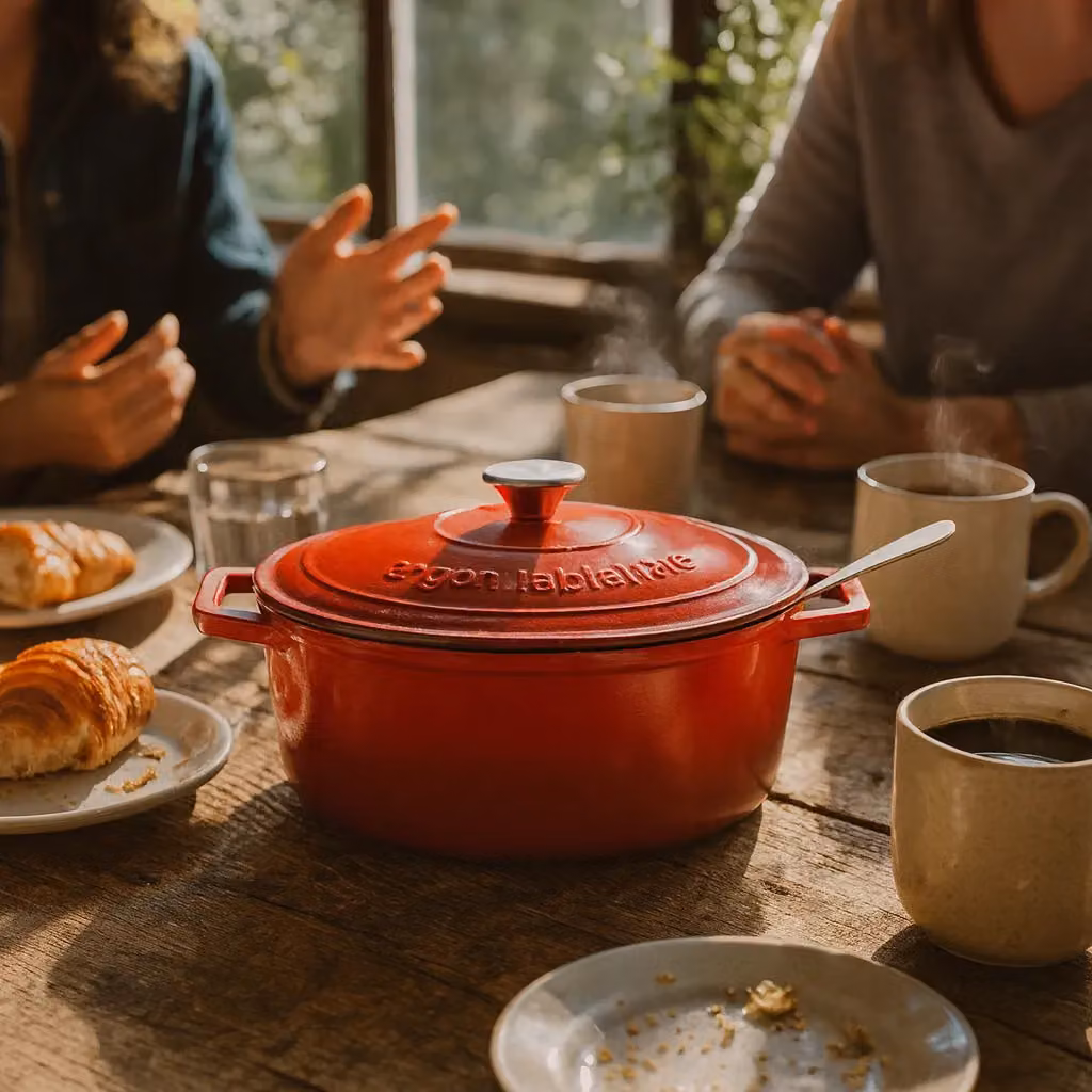 Argon Tableware 2x Red Oval Cast Iron Casserole Dishes with Self Basting Lids, 4.68L – 2