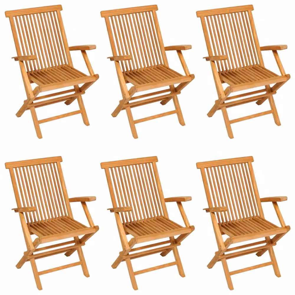 Berkfield Home 7 Piece Garden Dining Set in Brown Solid Teak Wood – 3
