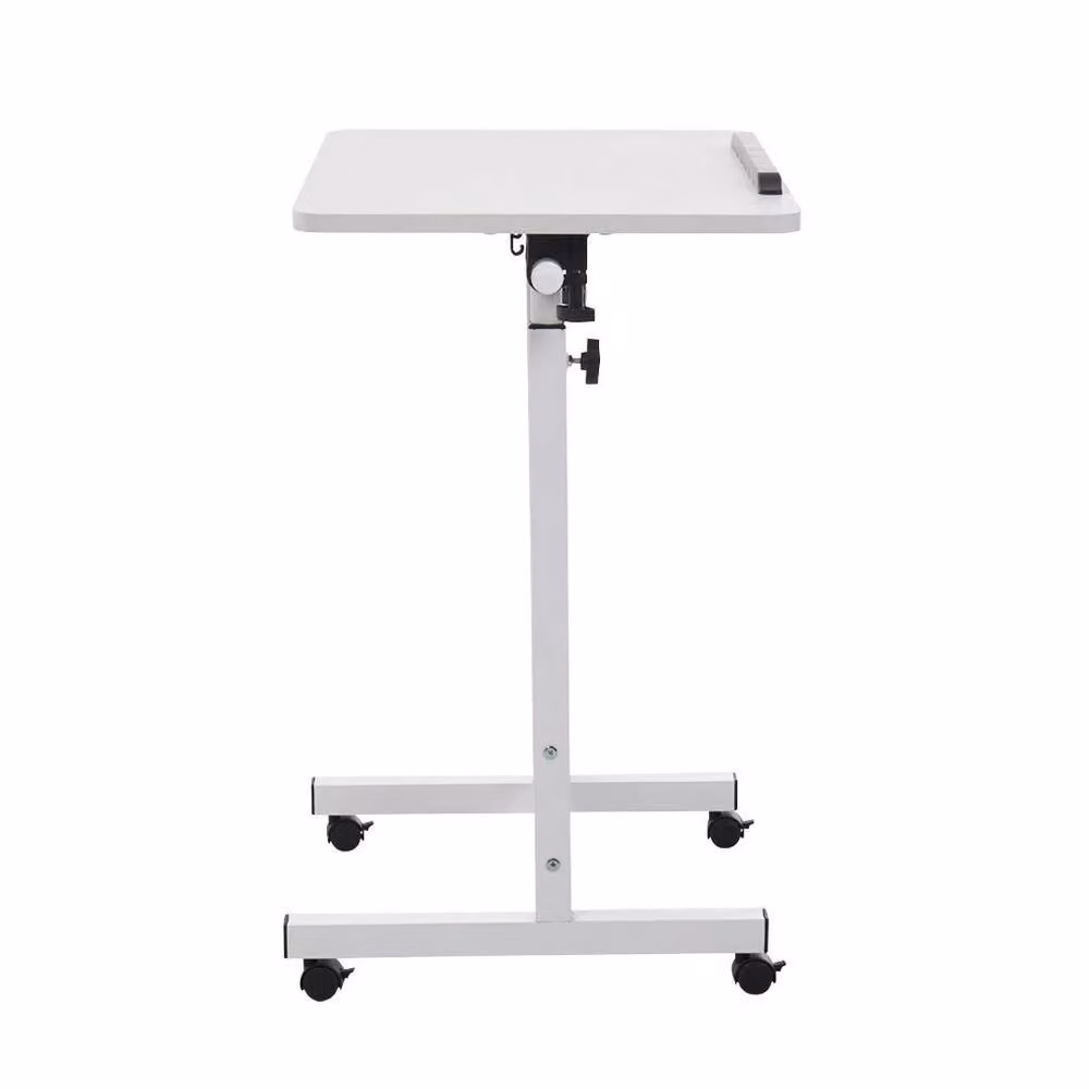 FORGEVIO Portable Table Mate Laptop and Dinner Tray in White with Tilting Rectangular Glass Top – 2