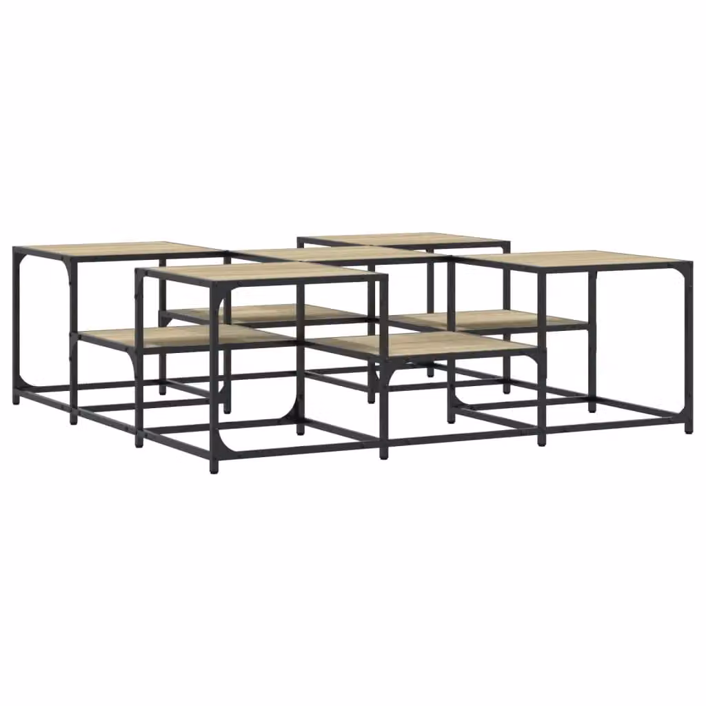 Berkfield Home Sonoma Oak Coffee Table in Brown, W/D/H: 121 x 121 x 40 cm – 2