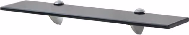 Berkfield Home Black Glass Floating Shelf W: 50 cm, D: 20 cm