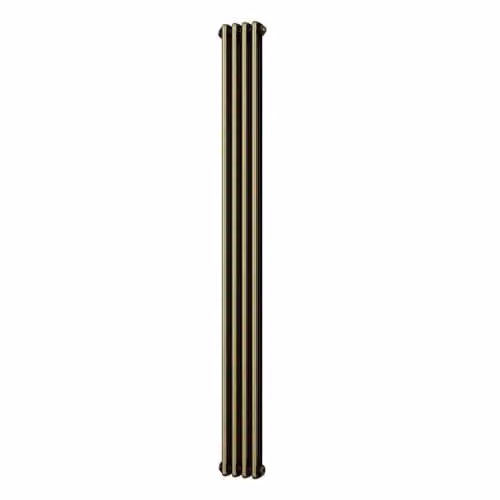 UK Radiators Alpha Traditional Cast-Iron Style 2 Column Vertical Radiator in Gold, H 180 cm x W 19.6 cm